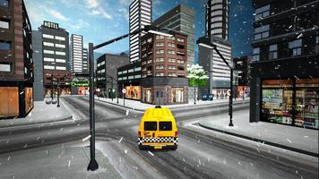 Snow City Taxi Driver Rush 3D تصوير الشاشة 1