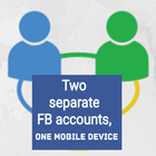 TWO separate FB accounts ONE mobile DEVICE Zeichen