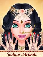 Indian Wedding Girl Makeup And Mehndi постер