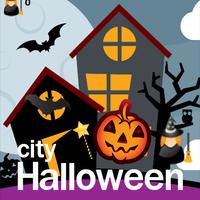 ciudad de halloween Poster