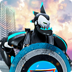 Robot super-héros de requin hybride icône