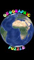 Sliding geographic puzzle poster