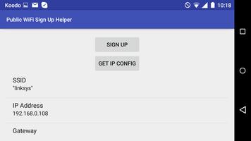 Public WiFi Sign Up Helper تصوير الشاشة 2