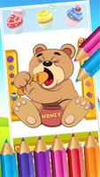 Teddy Bear Coloring Drawing Affiche