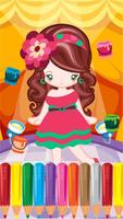 Little Girl Fashion Coloring পোস্টার