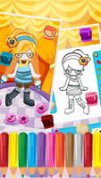 Little Girl Moda Coloring imagem de tela 2