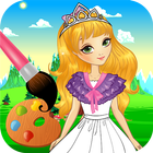 Jeux de fille facile - Petite princesse coloriage icône