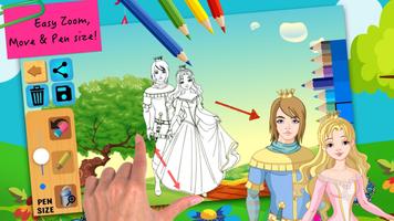 Jeux de fille facile - Petite princesse coloriage capture d'écran 3
