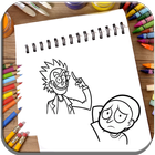 Cómo dibujar Rick y Morty icono