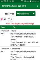 Tiruvannamalai Bus Info plakat