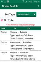 Tirupur Bus Info Affiche