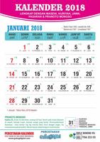 1 Kalender 2018. Versi Offline penulis hantaran