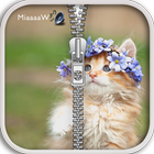 CUTE kitty ZIPPER lock screen icono