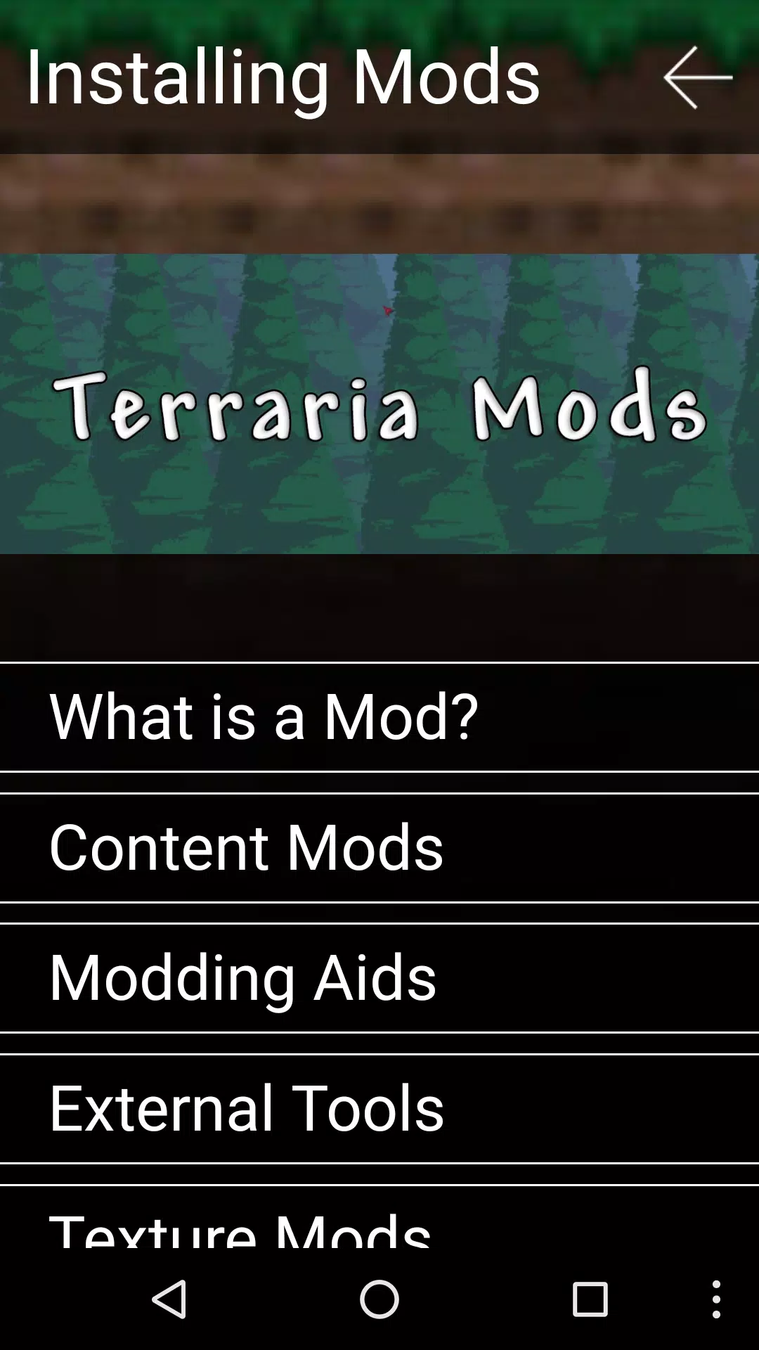 Guide for Terraria APK + Mod for Android.