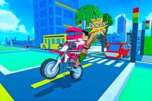 Moto Bike Taxi Drive: Craft Edition screenshot 1