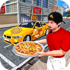 Pizza Delivery in Car 아이콘