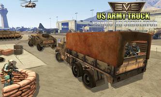 شاحنة الجيش الأمريكي الشحن محاكاة 3D الملصق