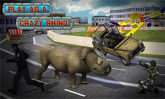 Crazy Rhino Attack 3D Affiche