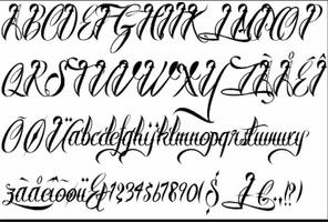 Tattoo Lettering Style Affiche