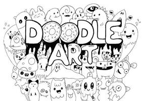 Дизайн Doodle Art постер