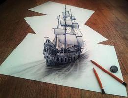 3D Pencil Drawing پوسٹر