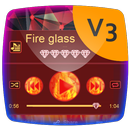 Fire glass Music Player Theme aplikacja