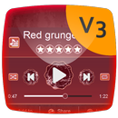 Red grunge PlayerPro Motyw aplikacja