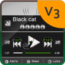 Black cat PlayerPro Skin APK