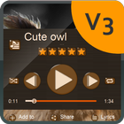 Cute owl Music Player Skin ikon