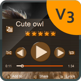 Cute owl Music Player Skin icône