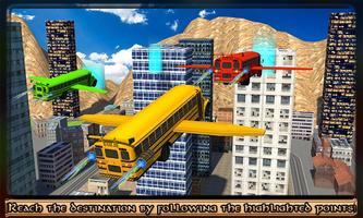 Flying School Bus Racing Affiche