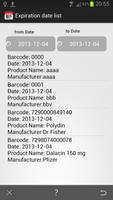 برنامه‌نما Barcode Expiration Date عکس از صفحه