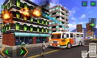 pompier sauvetage - urgence simulateur de camion Affiche