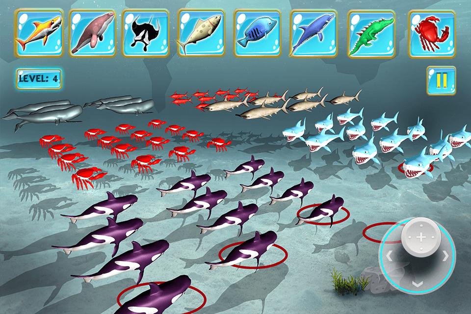 Симуляция эволюции. Симулятор рыбы. Игры с морскими животными. Подводный морской бой. Симулятор эволюции.