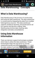 Learn Data Warehouse capture d'écran 2