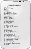 30 Bon Jovi Song Lyrics Plakat
