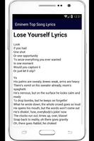 Eminem 50 Top Song Lyrics capture d'écran 3