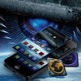 Tech Blue Robot Eye Theme Zeichen