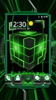 Alien Tech Cube 3D poster