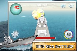 Navy Battleship Sea War Combat Affiche