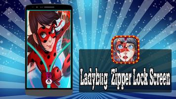 Ladybug  Zipper Lock Screen Affiche