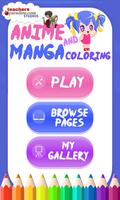 Anime Manga Coloring Book Game Affiche
