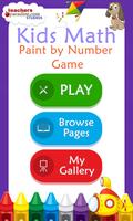 Kids Math Paint by Number Game Affiche