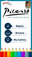 Picasso: Coloring for Adults Affiche