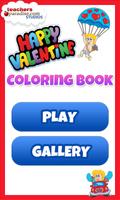 Valentines Game Coloring Book Affiche