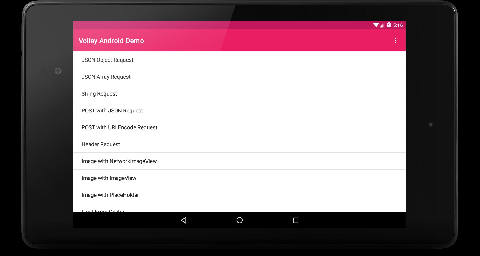 Demo apk. Android Volley GITHUB.