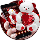 Red Love Cute Teddy Bear Theme APK