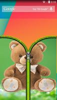 Teddy Bear Zipper Lock الملصق