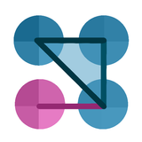Dots & triangles : connected d icon