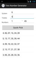 Toto Number Generator screenshot 1